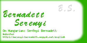 bernadett serenyi business card