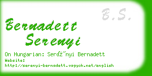 bernadett serenyi business card